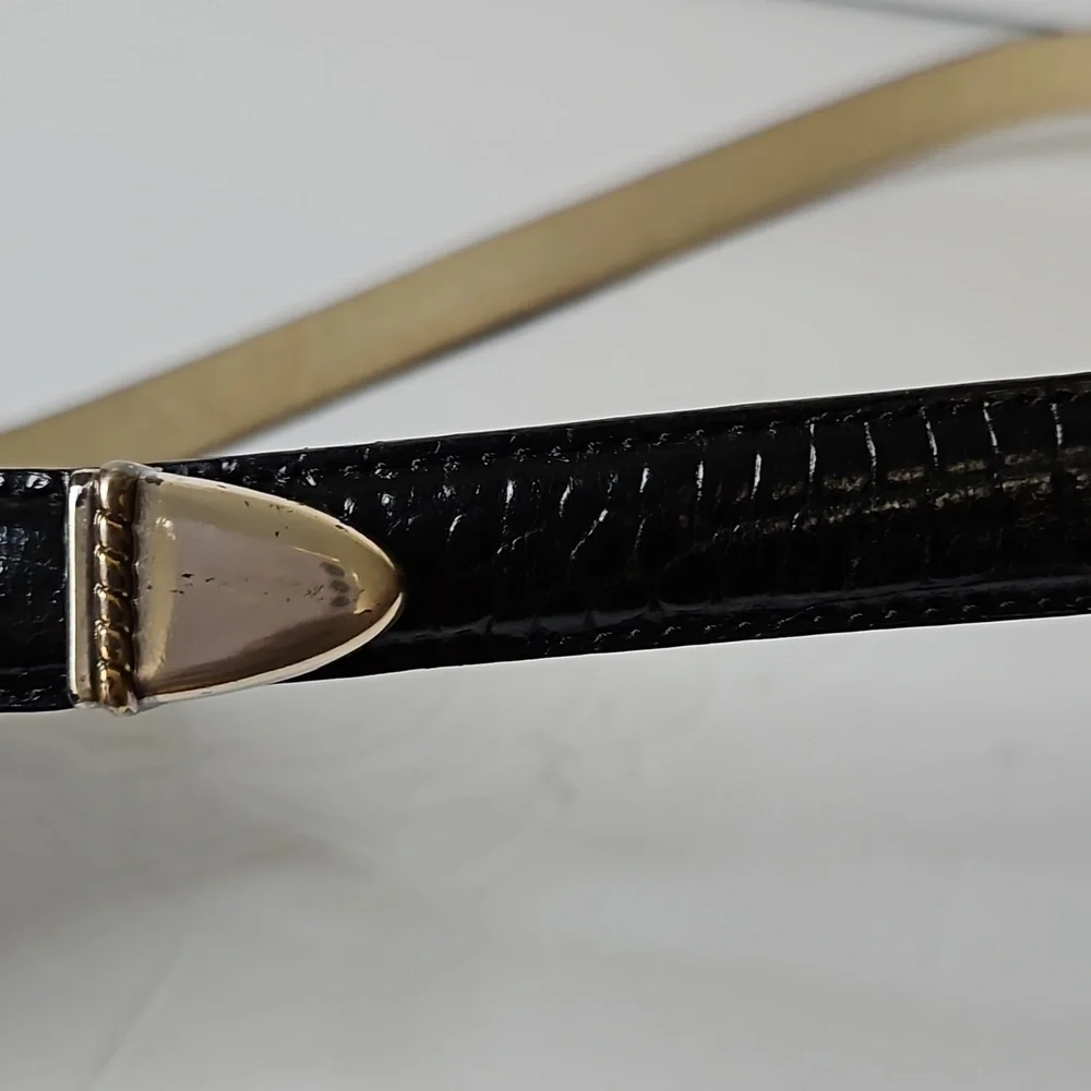 Genuine Italian Leather Belt size L Black Pre-owned